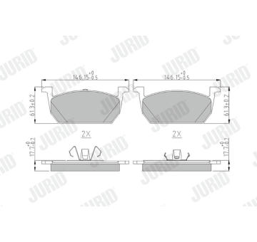 Sada brzdových destiček, kotoučová brzda JURID 573833J