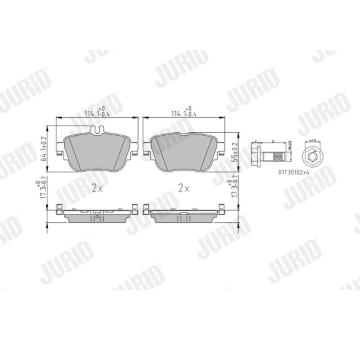 Sada brzdových destiček, kotoučová brzda JURID 573843J