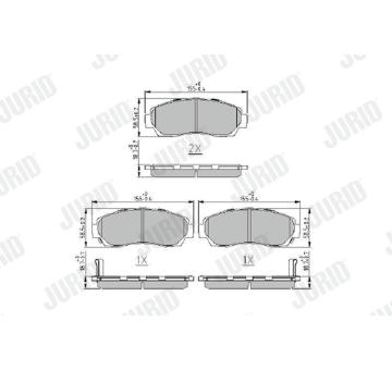 Sada brzdových destiček, kotoučová brzda JURID 573913J