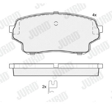 Sada brzdových destiček, kotoučová brzda JURID 574095J