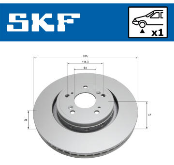 Brzdový kotúč SKF VKBD 81303 V1
