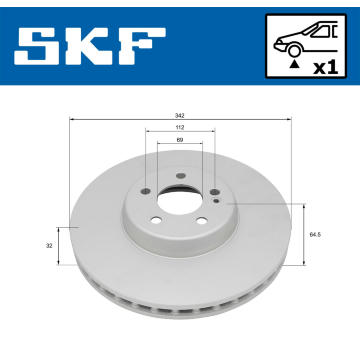 Brzdový kotúč SKF VKBD 81334 V1