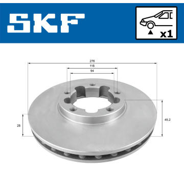 Brzdový kotúč SKF VKBD 81347 V1
