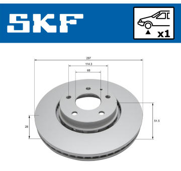 Brzdový kotúč SKF VKBD 81352 V1