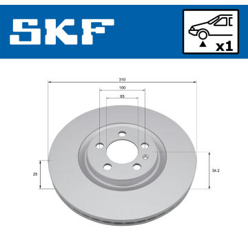 Brzdový kotúč SKF VKBD 81361 V1