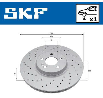 Brzdový kotúč SKF VKBD 81384 V1