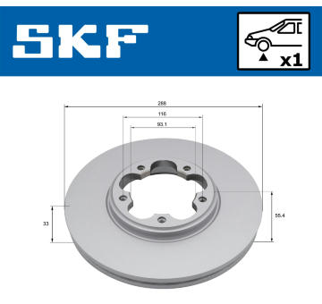 Brzdový kotúč SKF VKBD 81389 V1