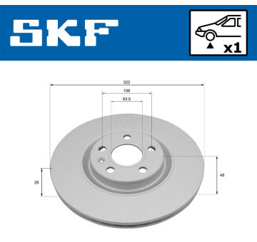 Brzdový kotúč SKF VKBD 81404 V1