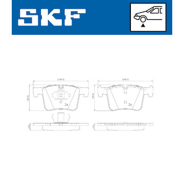 Sada brzdových destiček, kotoučová brzda SKF VKBP 80103