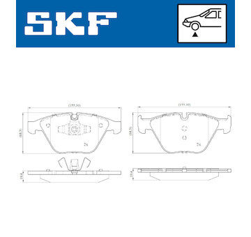 Sada brzdových destiček, kotoučová brzda SKF VKBP 80159