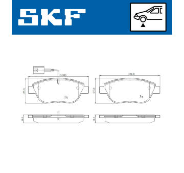 Sada brzdových destiček, kotoučová brzda SKF VKBP 80217 E