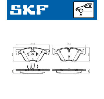 Sada brzdových destiček, kotoučová brzda SKF VKBP 80246