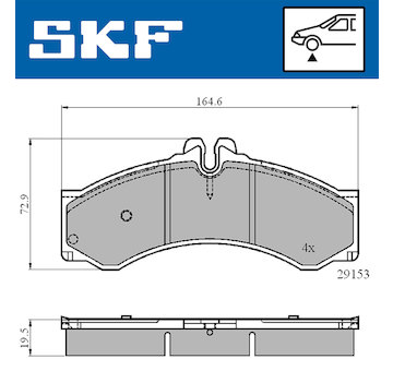 Sada brzdových destiček, kotoučová brzda SKF VKBP 80251