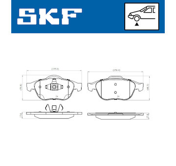 Sada brzdových destiček, kotoučová brzda SKF VKBP 80263