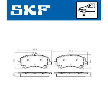 Sada brzdových destiček, kotoučová brzda SKF VKBP 80317