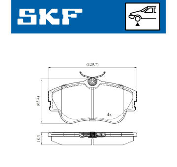 Sada brzdových destiček, kotoučová brzda SKF VKBP 80321