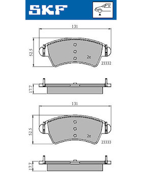 Sada brzdových destiček, kotoučová brzda SKF VKBP 80380