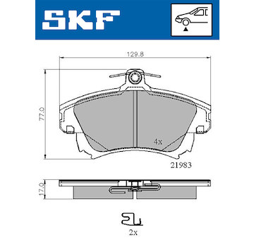 Sada brzdových destiček, kotoučová brzda SKF VKBP 80404 A