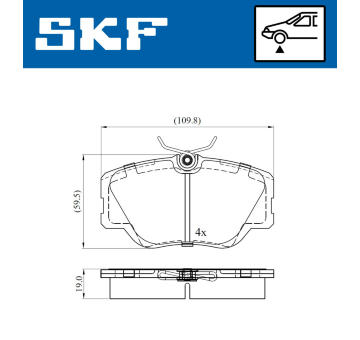 Sada brzdových destiček, kotoučová brzda SKF VKBP 80431