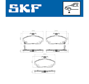 Sada brzdových destiček, kotoučová brzda SKF VKBP 80479 A