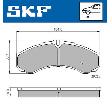 Sada brzdových destiček, kotoučová brzda SKF VKBP 80507