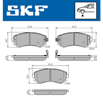 Sada brzdových destiček, kotoučová brzda SKF VKBP 80535 A