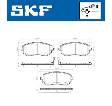 Sada brzdových destiček, kotoučová brzda SKF VKBP 80545 A