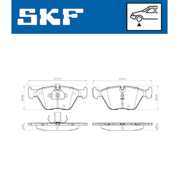 Sada brzdových destiček, kotoučová brzda SKF VKBP 80548