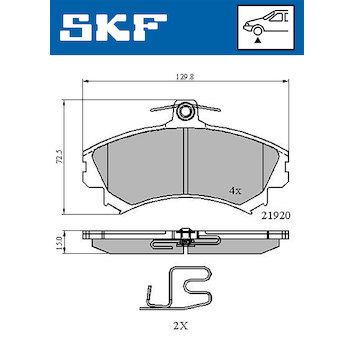 Sada brzdových destiček, kotoučová brzda SKF VKBP 80575 A