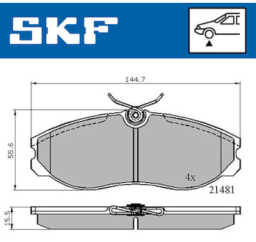 Sada brzdových destiček, kotoučová brzda SKF VKBP 80603