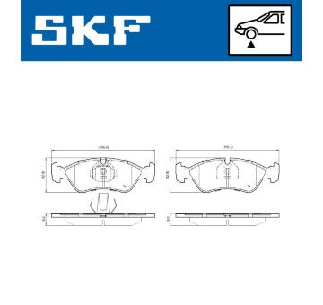 Sada brzdových destiček, kotoučová brzda SKF VKBP 80645