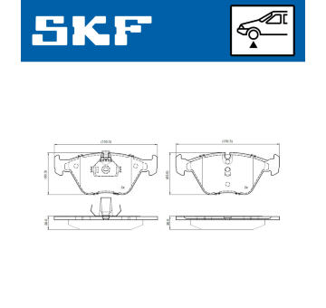 Sada brzdových destiček, kotoučová brzda SKF VKBP 80692