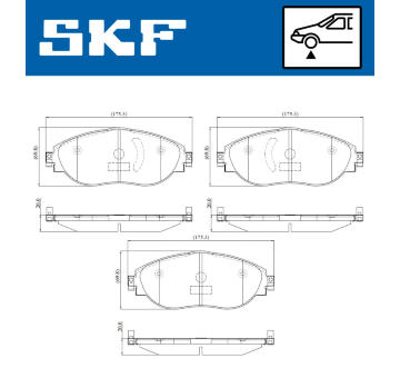 Sada brzdových destiček, kotoučová brzda SKF VKBP 80768