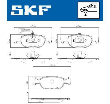 Sada brzdových destiček, kotoučová brzda SKF VKBP 80777 E