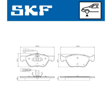 Sada brzdových destiček, kotoučová brzda SKF VKBP 80784 E