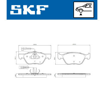 Sada brzdových destiček, kotoučová brzda SKF VKBP 80785 E