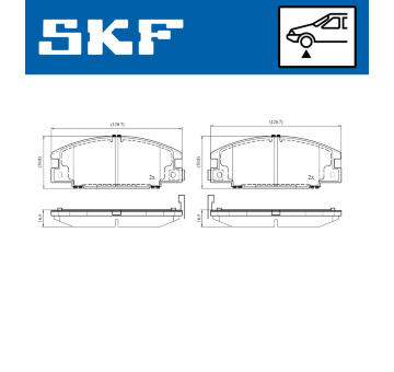 Sada brzdových destiček, kotoučová brzda SKF VKBP 80860 A