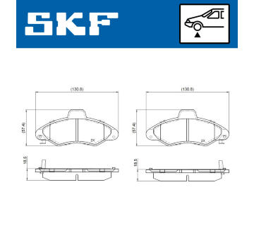 Sada brzdových destiček, kotoučová brzda SKF VKBP 80864 A