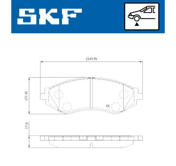 Sada brzdových destiček, kotoučová brzda SKF VKBP 80866