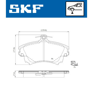 Sada brzdových destiček, kotoučová brzda SKF VKBP 80900 A