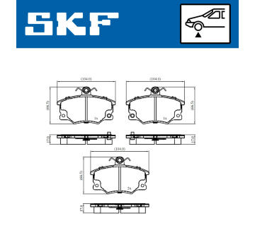 Sada brzdových destiček, kotoučová brzda SKF VKBP 80911 A