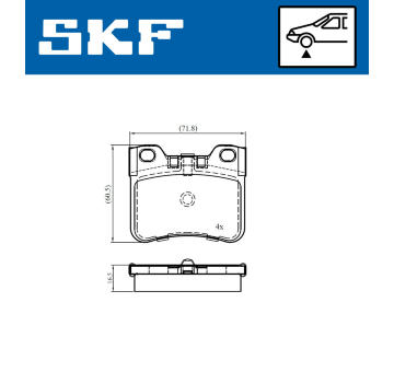 Sada brzdových destiček, kotoučová brzda SKF VKBP 81013