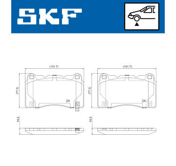 Sada brzdových destiček, kotoučová brzda SKF VKBP 81023 A