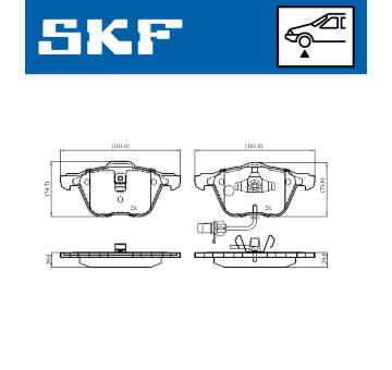 Sada brzdových destiček, kotoučová brzda SKF VKBP 81035 E