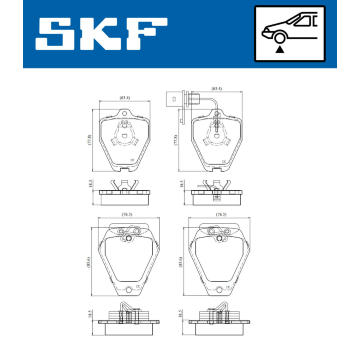 Sada brzdových destiček, kotoučová brzda SKF VKBP 81063 E