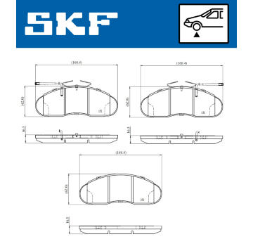 Sada brzdových destiček, kotoučová brzda SKF VKBP 81066 E