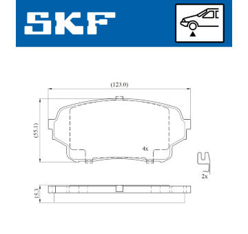 Sada brzdových destiček, kotoučová brzda SKF VKBP 81091 A