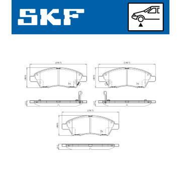 Sada brzdových destiček, kotoučová brzda SKF VKBP 81102 A