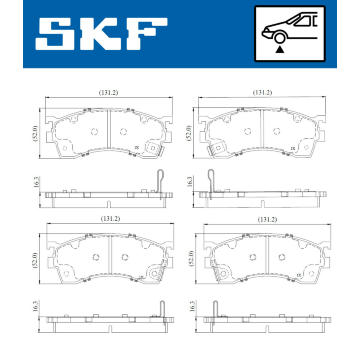 Sada brzdových destiček, kotoučová brzda SKF VKBP 81107 A