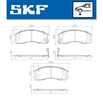 Sada brzdových destiček, kotoučová brzda SKF VKBP 81108 A